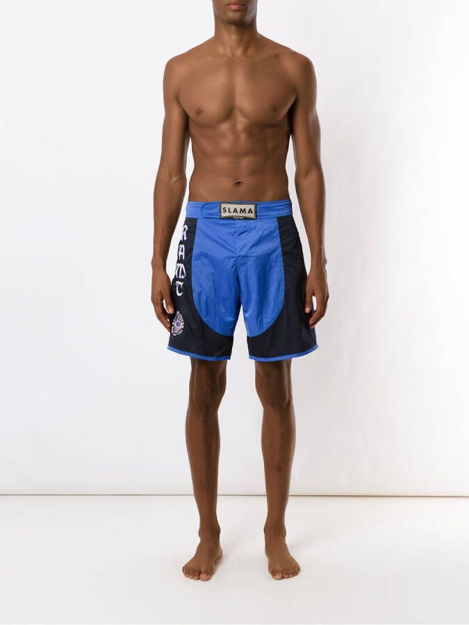 Amir Slama Shorts met geborduurde patch Blauw