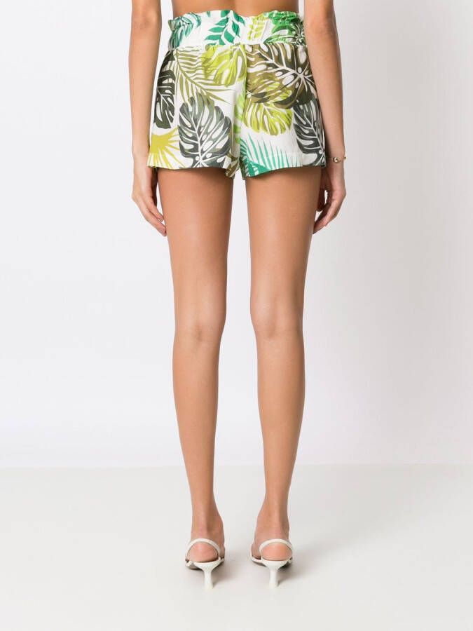 Amir Slama Shorts met palmbladprint Groen