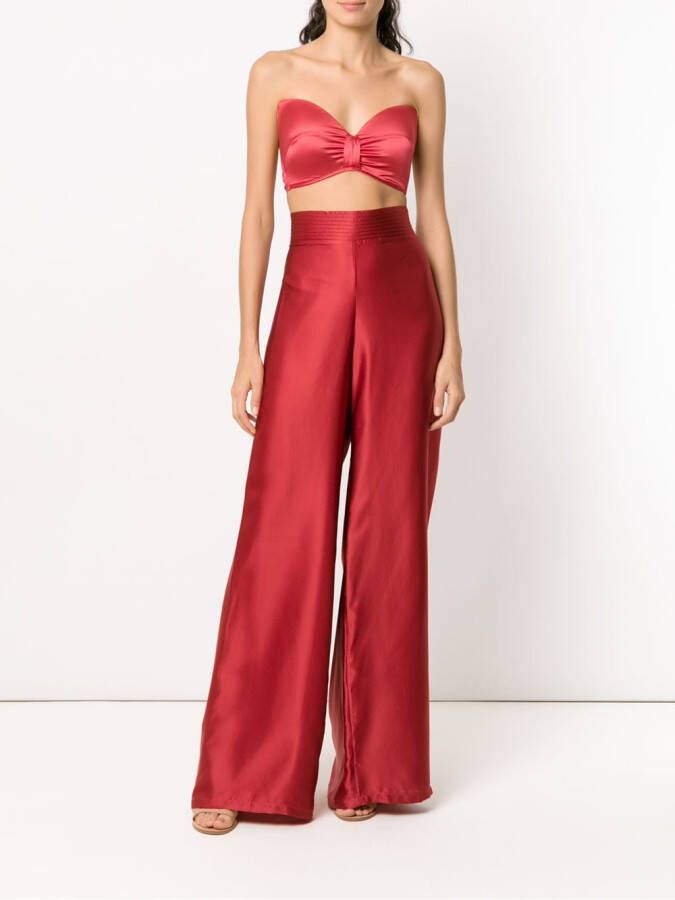 Amir Slama strapless cropped top Rood