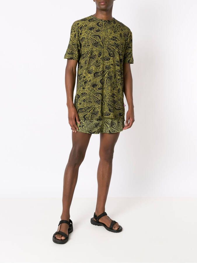 Amir Slama T-shirt met abstracte print Geel