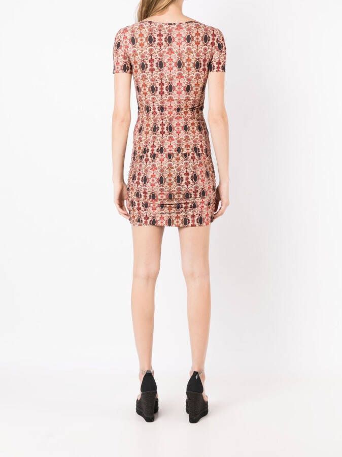 Amir Slama T-shirt met bloemenprint Rood