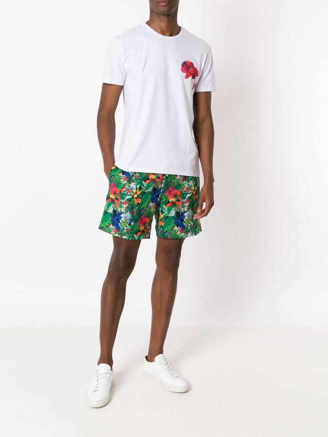 Amir Slama T-shirt met bloemenprint Wit