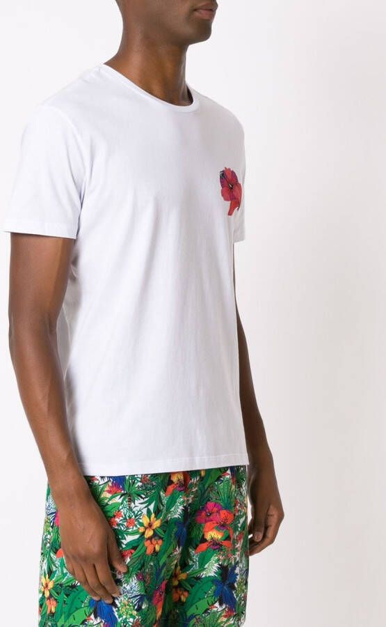 Amir Slama T-shirt met bloemenprint Wit