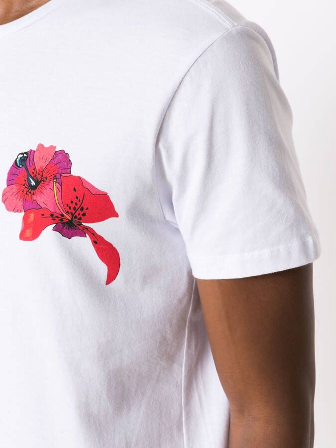 Amir Slama T-shirt met bloemenprint Wit