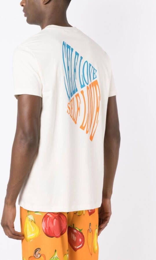 Amir Slama T-shirt met grafische print Beige