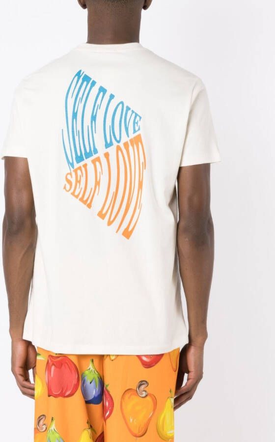 Amir Slama T-shirt met grafische print Beige