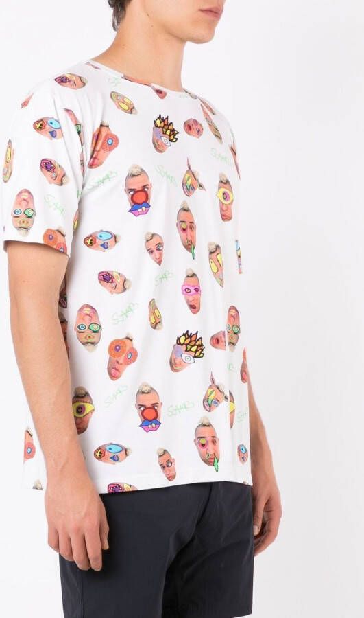 Amir Slama T-shirt met grafische print Wit