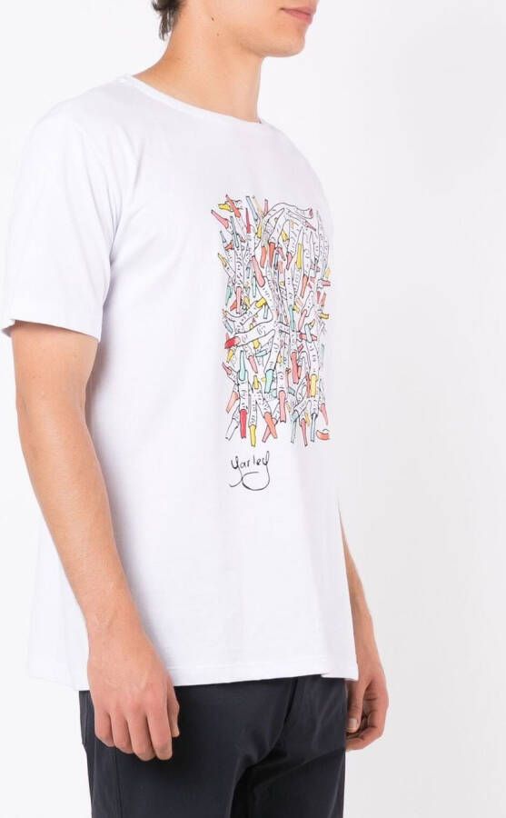 Amir Slama T-shirt met grafische print Wit