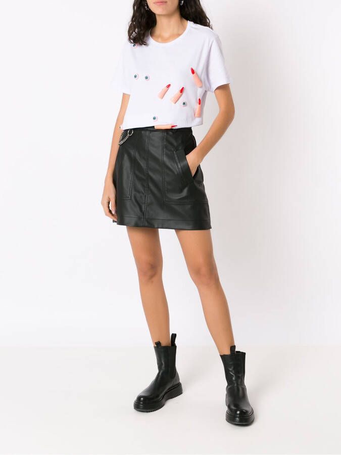 Amir Slama T-shirt met patch Wit