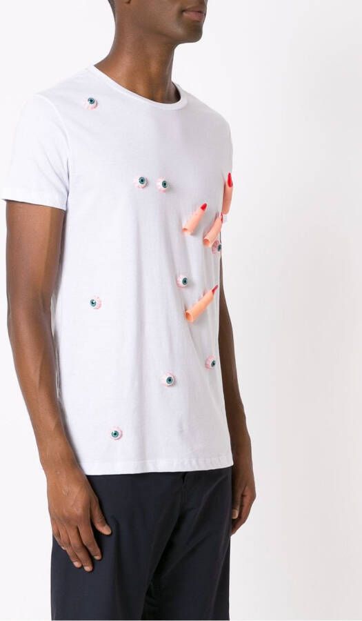 Amir Slama T-shirt met patch Wit