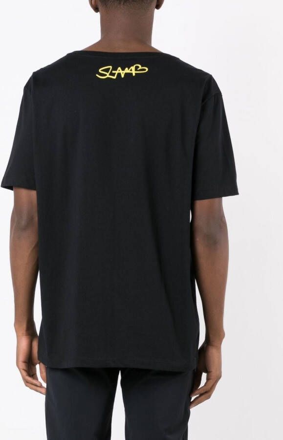 Amir Slama T-shirt met tekst Zwart