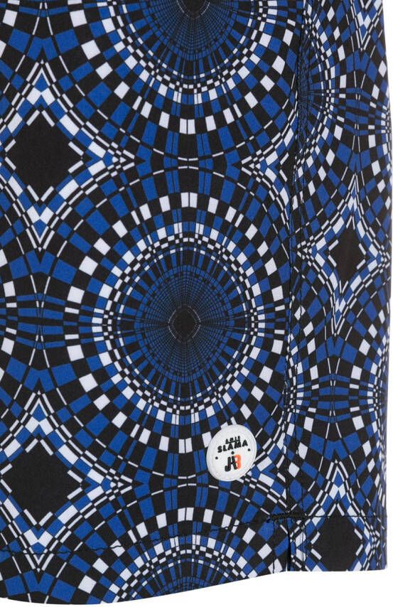 Amir Slama Zwembroek met abstracte print Blauw