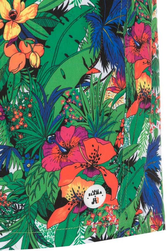 Amir Slama Zwembroek met bloemenprint Groen