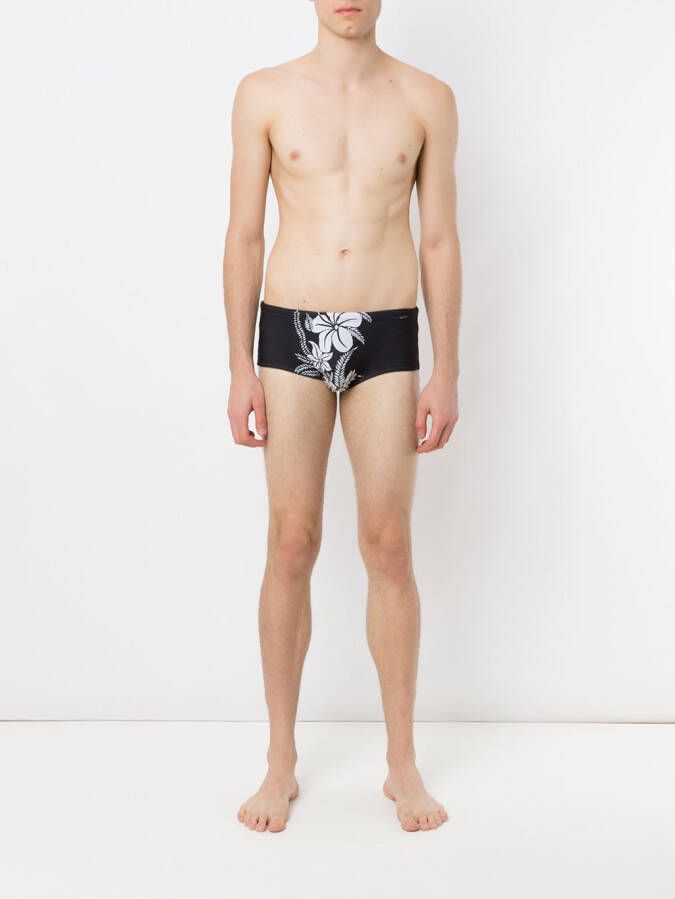 Amir Slama printed swim briefs Zwart