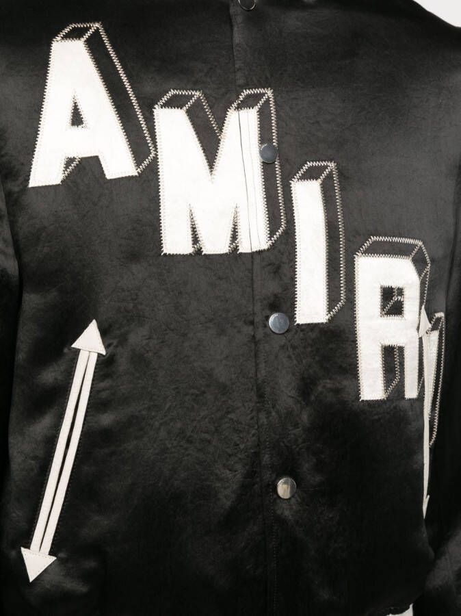 AMIRI Bomberjack met geborduurd logo Zwart