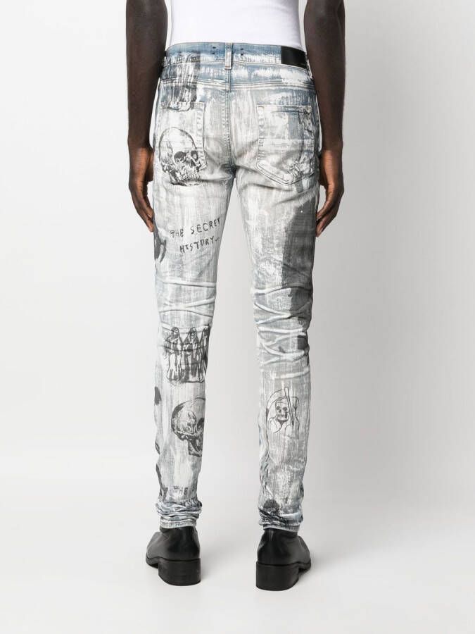 AMIRI Jeans met graffiti-print Blauw
