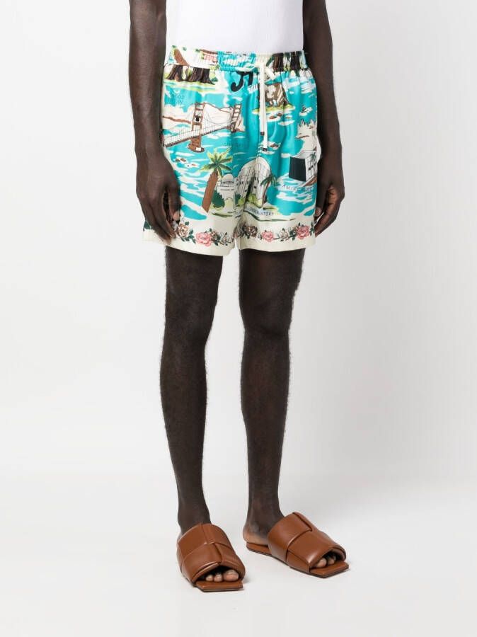 AMIRI Shorts met print Blauw