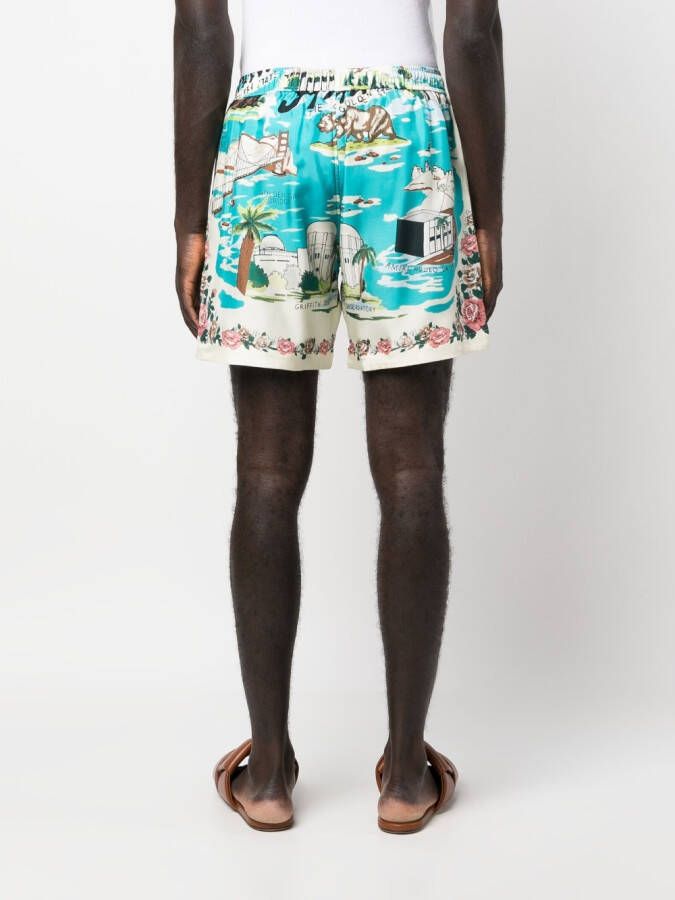 AMIRI Shorts met print Blauw