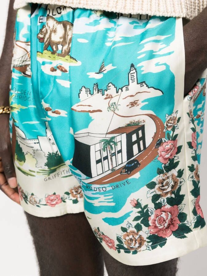 AMIRI Shorts met print Blauw