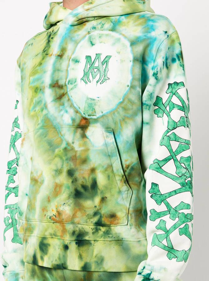 AMIRI Hoodie met tie-dye print Groen