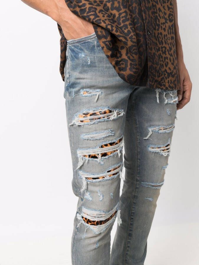 AMIRI Jeans met geribbeld detail Blauw