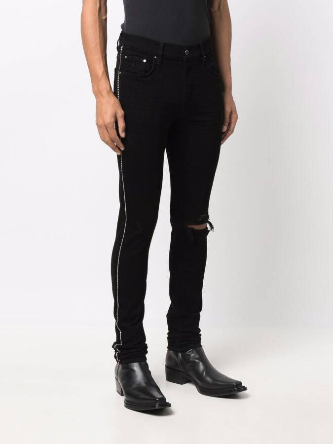 AMIRI Jeans met geribbeld detail Zwart