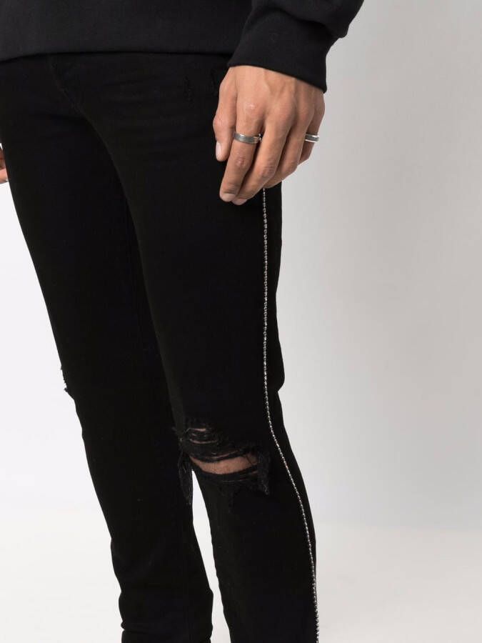 AMIRI Jeans met geribbeld detail Zwart