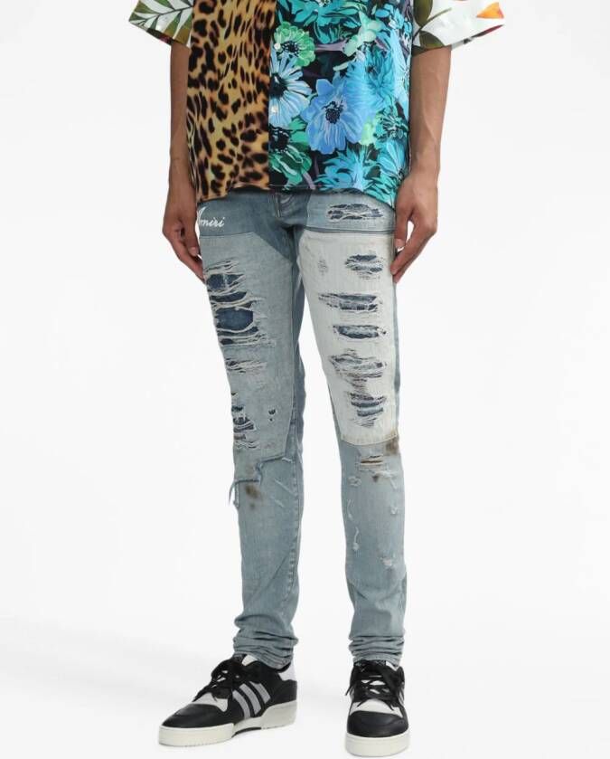 AMIRI Jeans met logoprint Blauw