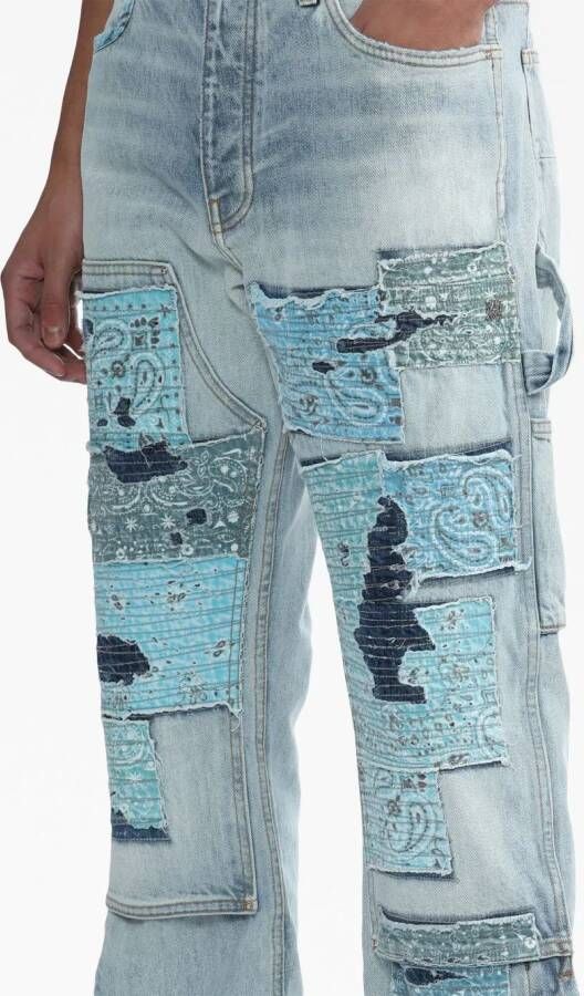 AMIRI Jeans met patchwork Blauw