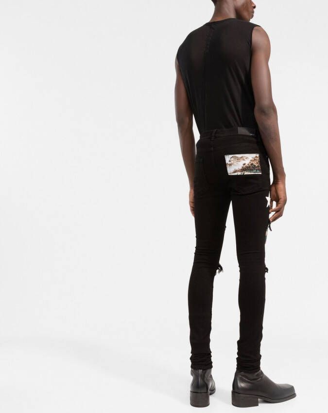 AMIRI Jeans met patchwork Zwart