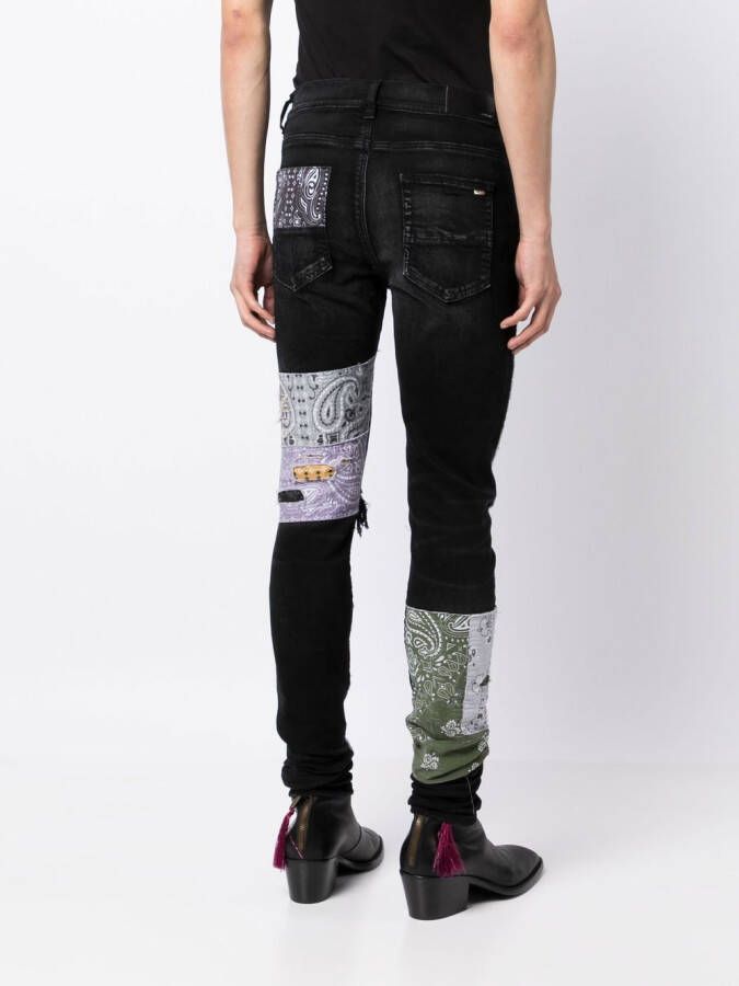 AMIRI Jeans met patchwork Zwart