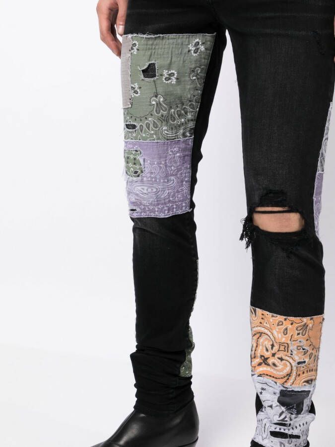 AMIRI Jeans met patchwork Zwart