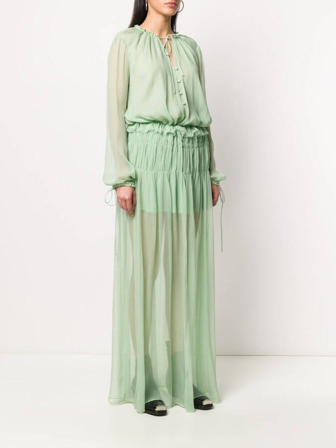 AMIRI Jurk met ruche afwerking Groen