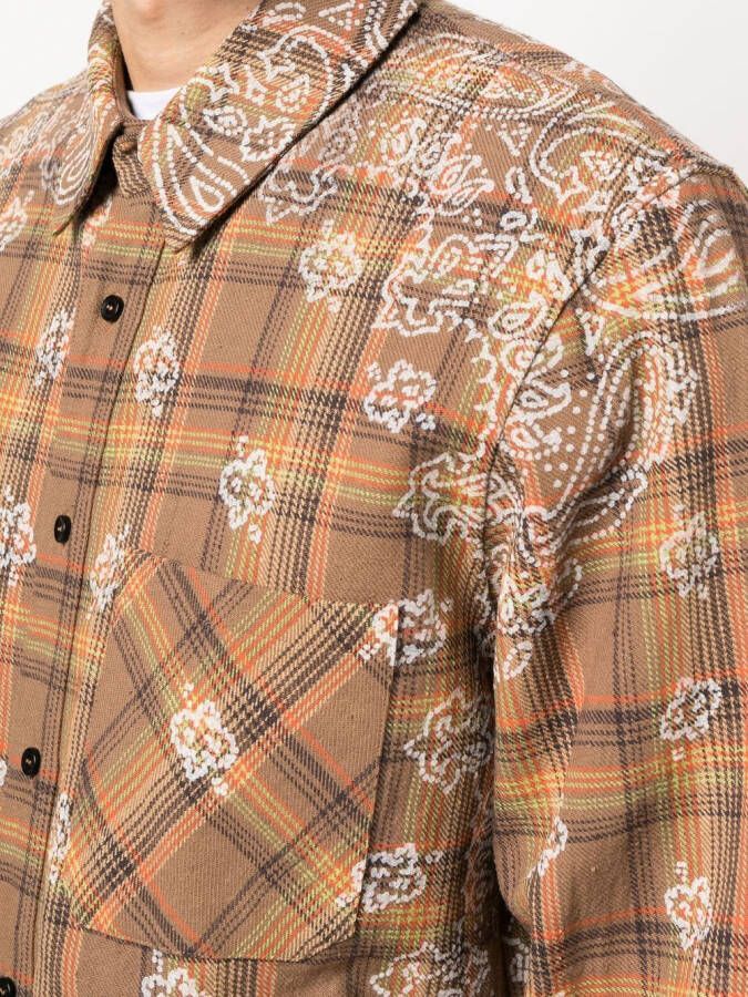 AMIRI Overhemd met paisley-print Bruin