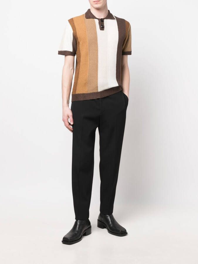 AMIRI Poloshirt met colourblocking Bruin