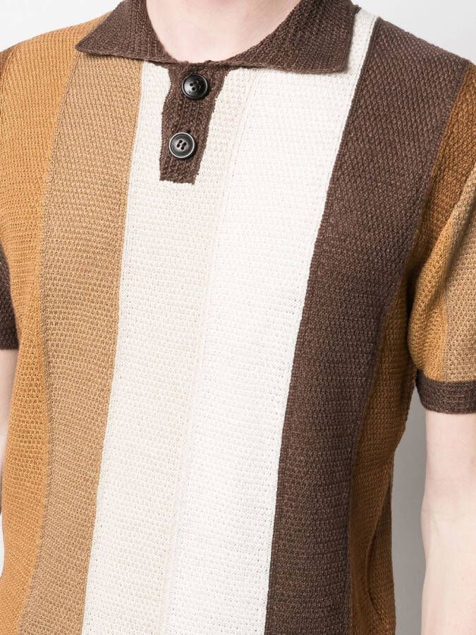 AMIRI Poloshirt met colourblocking Bruin