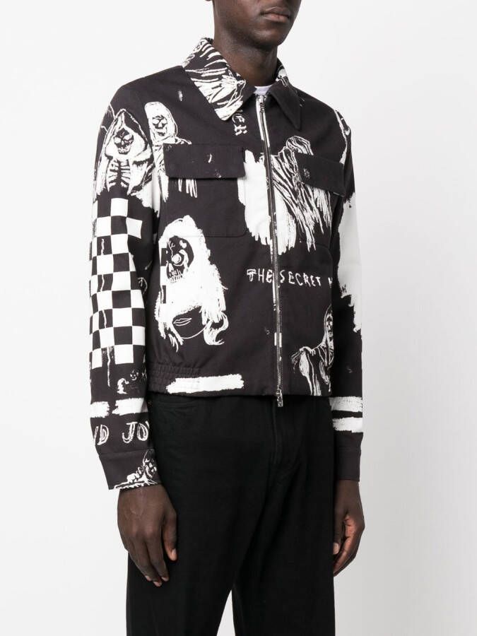 AMIRI Shirtjack met grafische print Zwart
