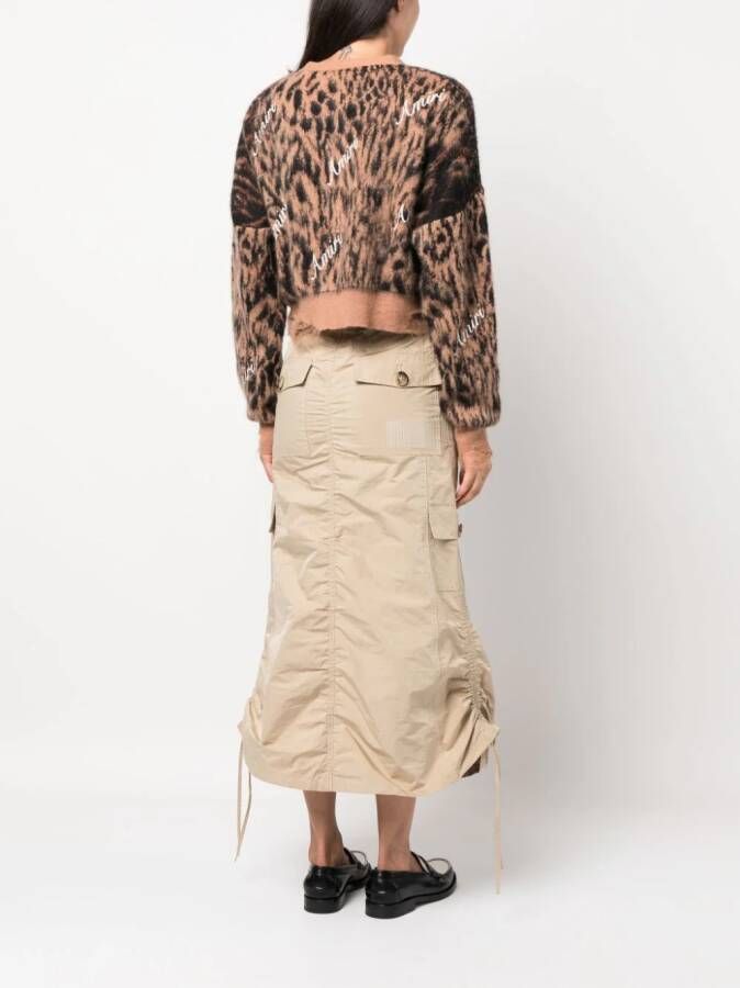 AMIRI Vest met luipaardprint Bruin