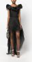 Ana Radu floral-appliqué organza layered dress Zwart - Thumbnail 2