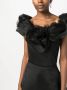 Ana Radu floral-appliqué organza layered dress Zwart - Thumbnail 5