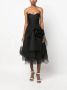 Ana Radu floral-appliqué organza midi dress Zwart - Thumbnail 2