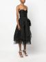 Ana Radu floral-appliqué organza midi dress Zwart - Thumbnail 3