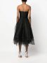 Ana Radu floral-appliqué organza midi dress Zwart - Thumbnail 4