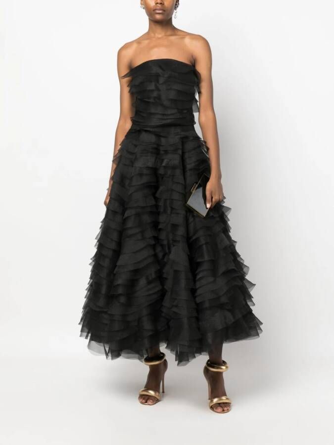 Ana Radu fully-ruffled maxi dress Zwart
