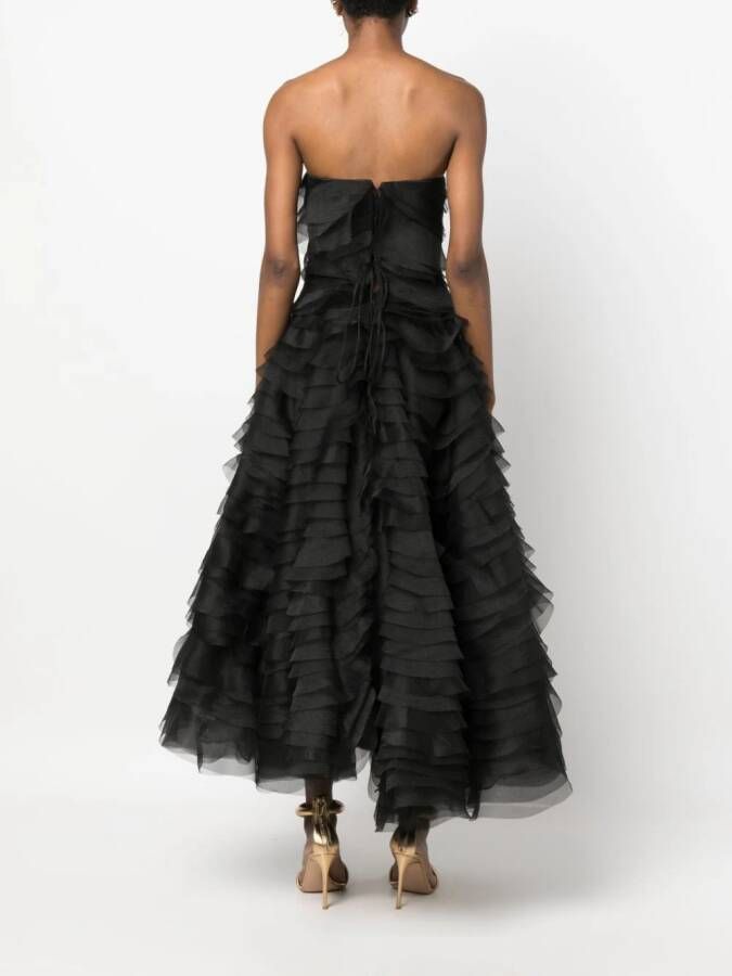 Ana Radu fully-ruffled maxi dress Zwart