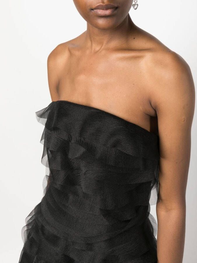 Ana Radu fully-ruffled maxi dress Zwart