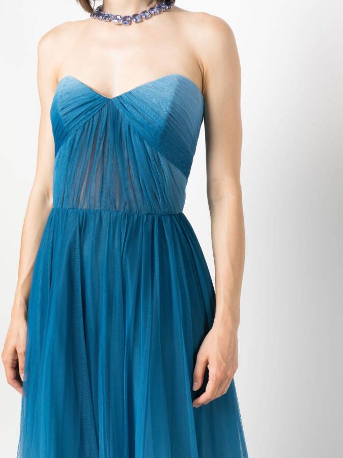 Ana Radu gradient-effect organza maxi dress Blauw
