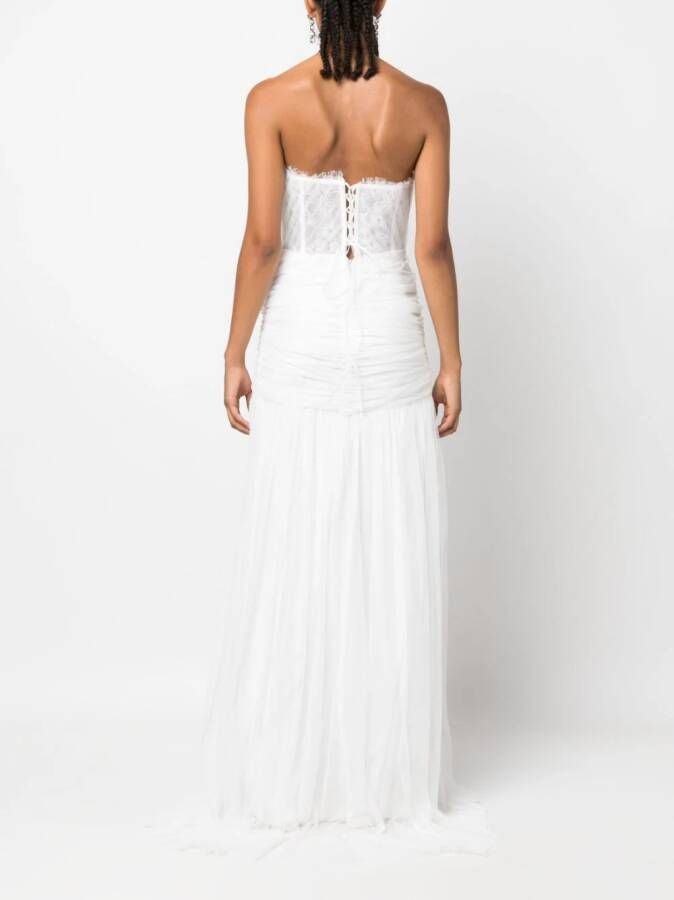 Ana Radu Maxi-jurk met korset-stijl Wit