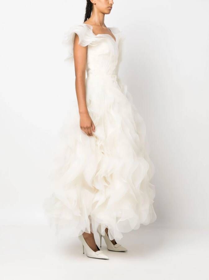 Ana Radu Maxi-jurk met ruches Wit