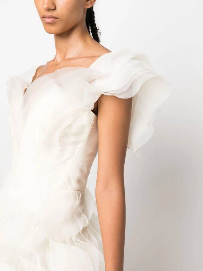 Ana Radu Maxi-jurk met ruches Wit